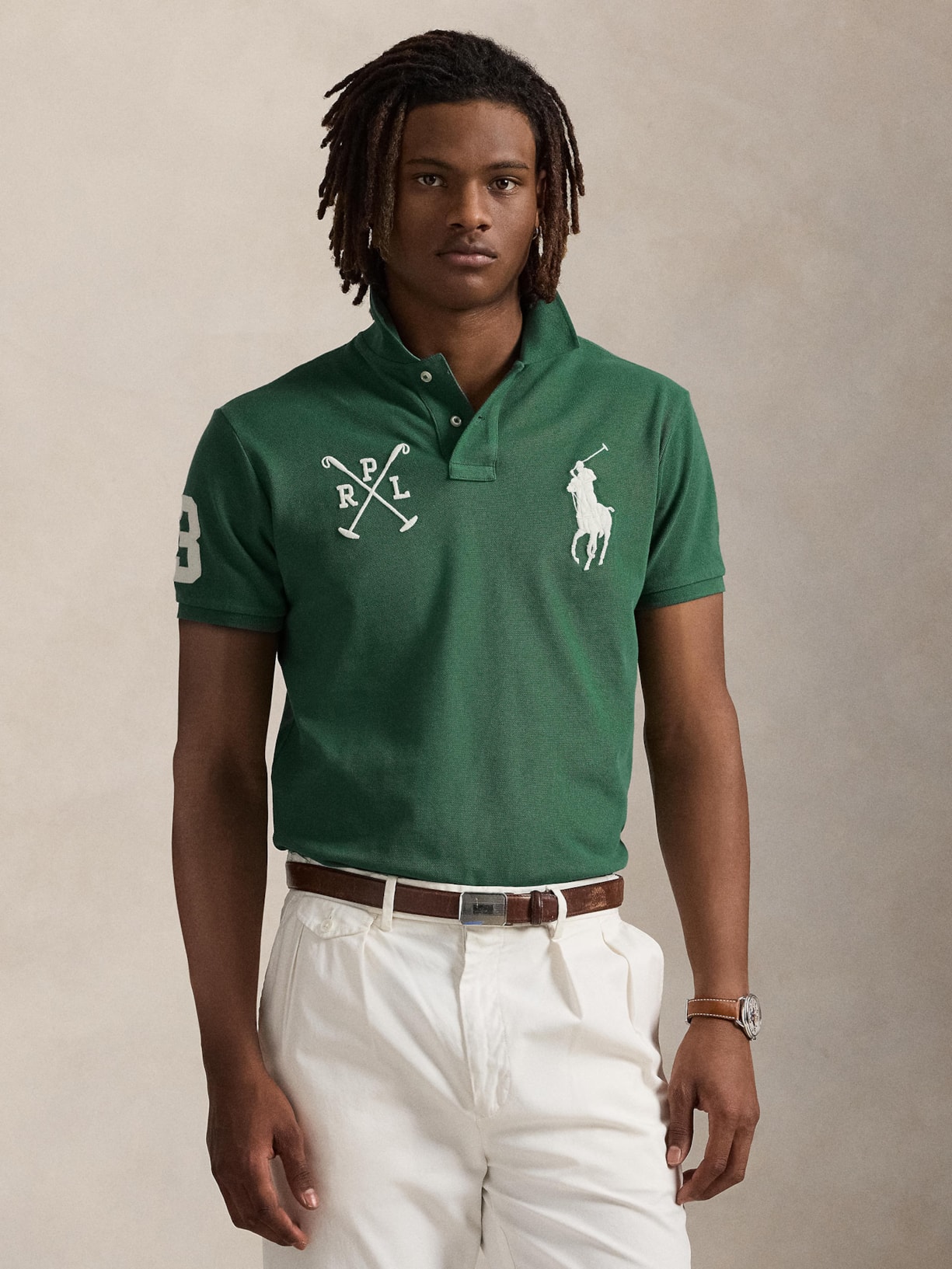 Polo Masculina Manga Curta Big Pony Verde Polo Ralph Lauren