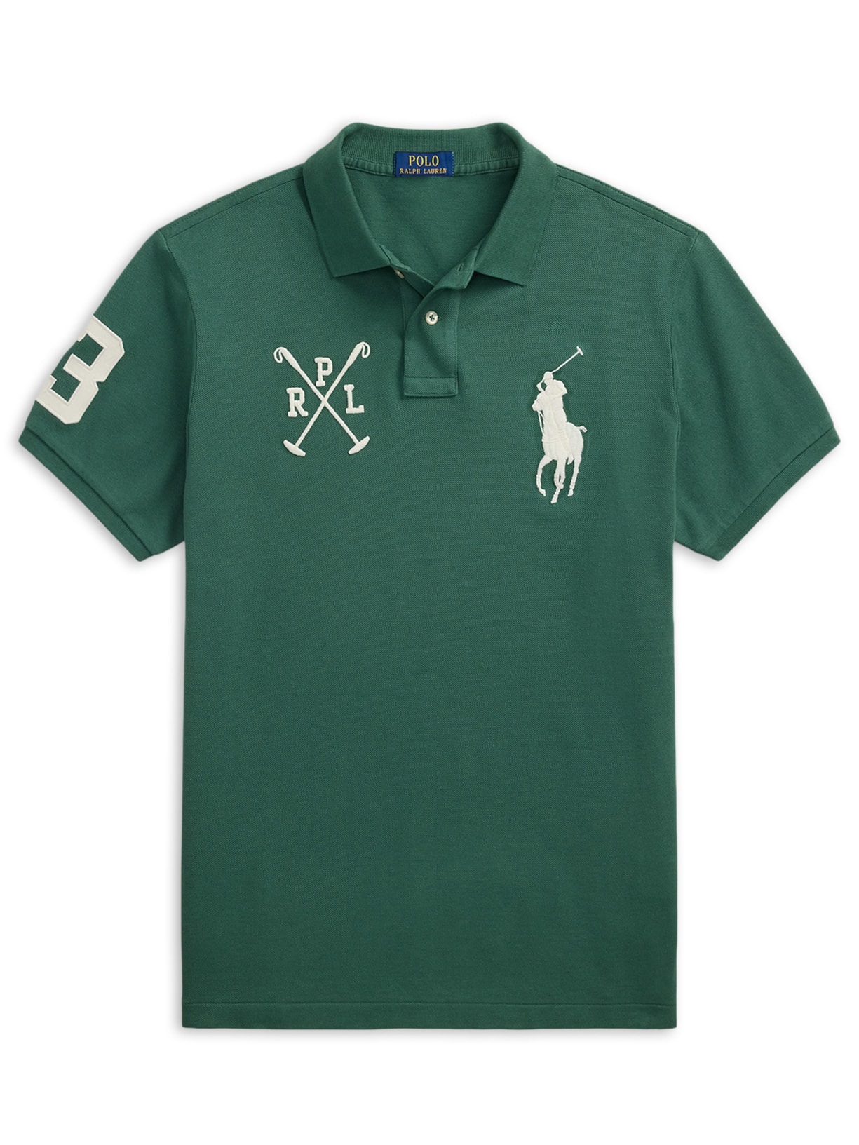 Polo Masculina Manga Curta Big Pony Verde Polo Ralph Lauren