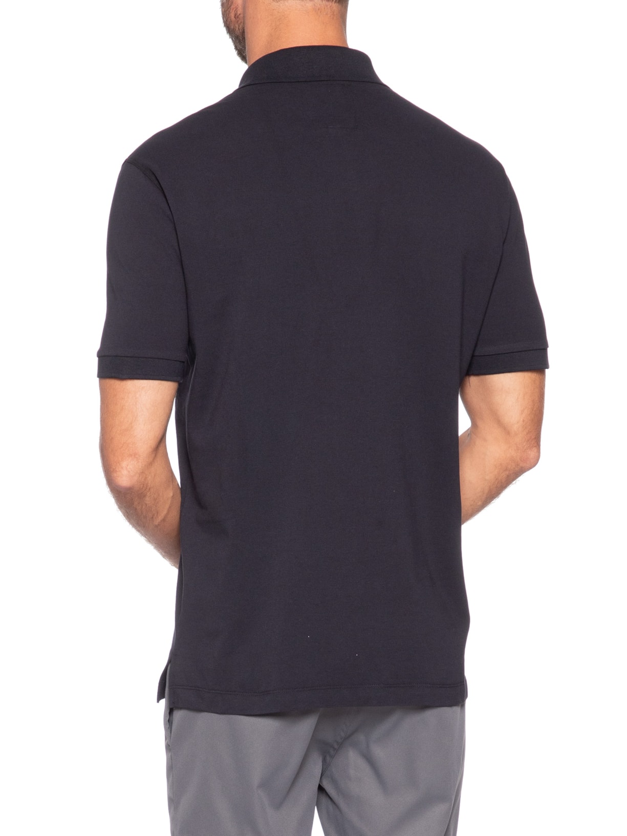 Pólo Masculina Manga Curta Bordado Lateral Azul Armani Exchange