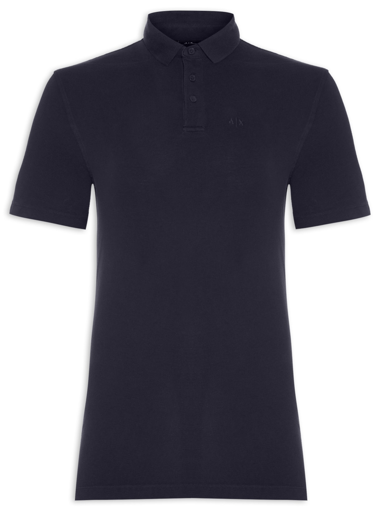 Polo Masculina Manga Curta Bordado Logo - Azul