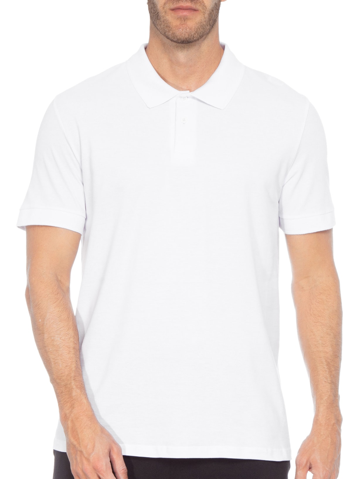 Polo Masculina Manga Curta Branco  Hering