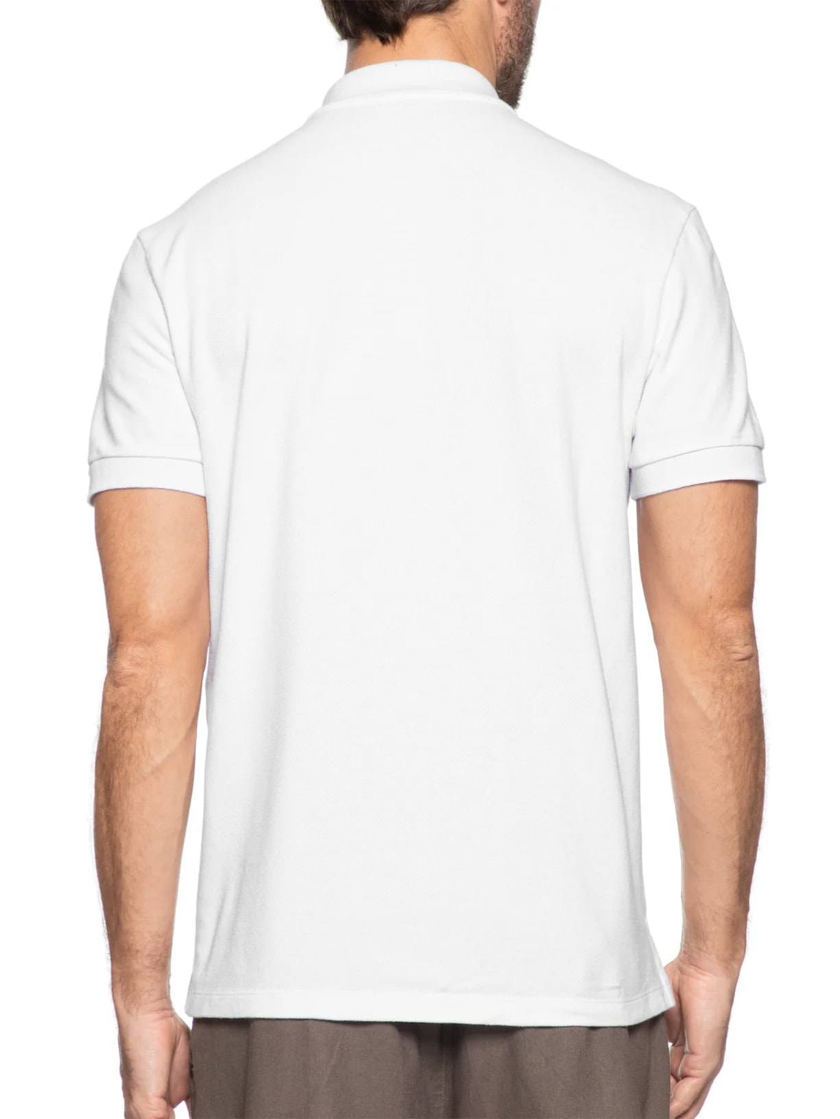 Polo Masculina Manga Curta Brasão Embossed Color Branco Osklen