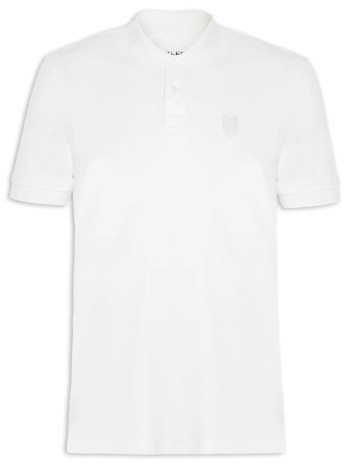 Polo Masculina Manga Curta Brasão Embossed Color Off White Osklen