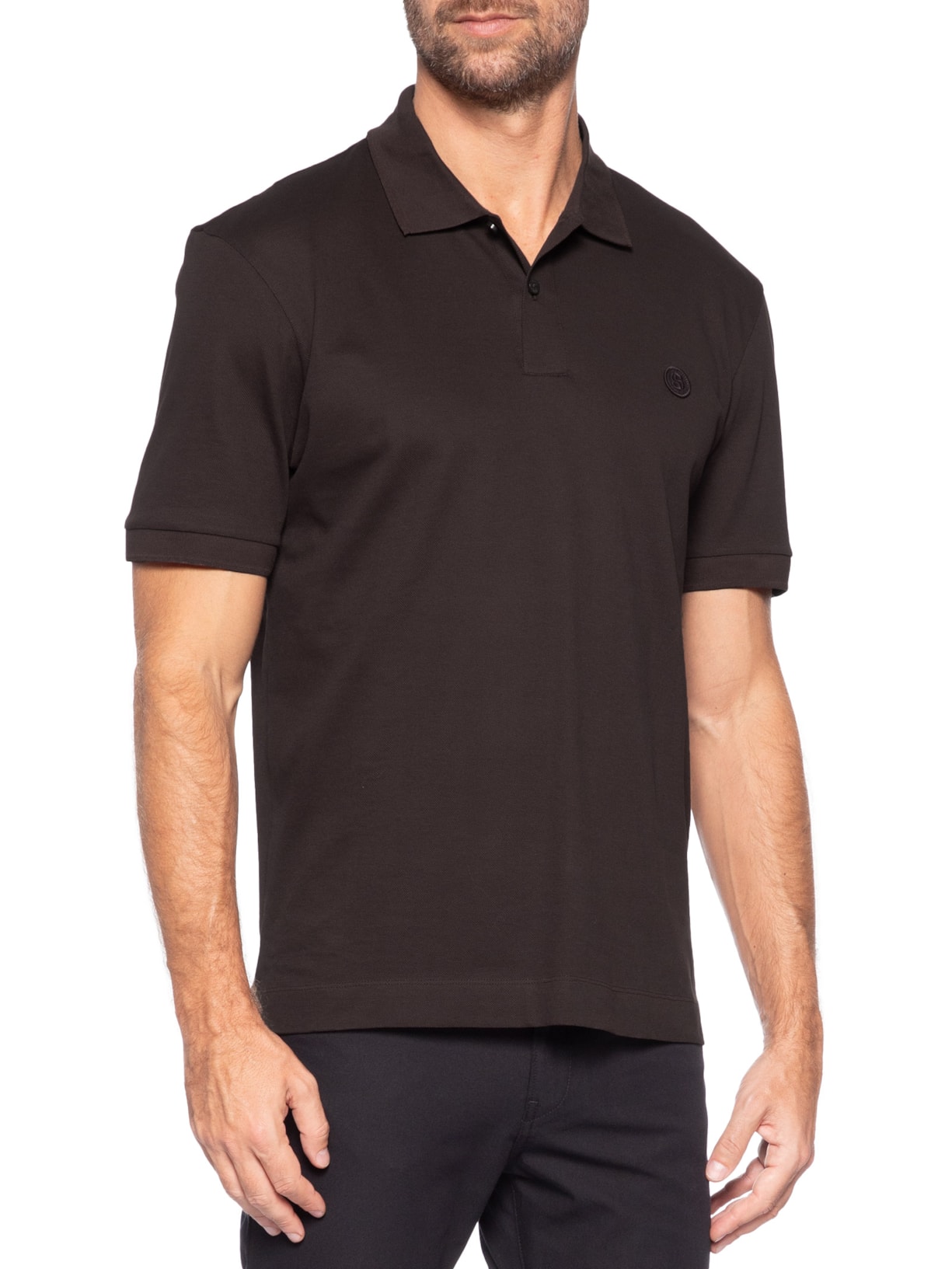 Polo Masculina Manga Curta C-Parris 98 Marrom Boss