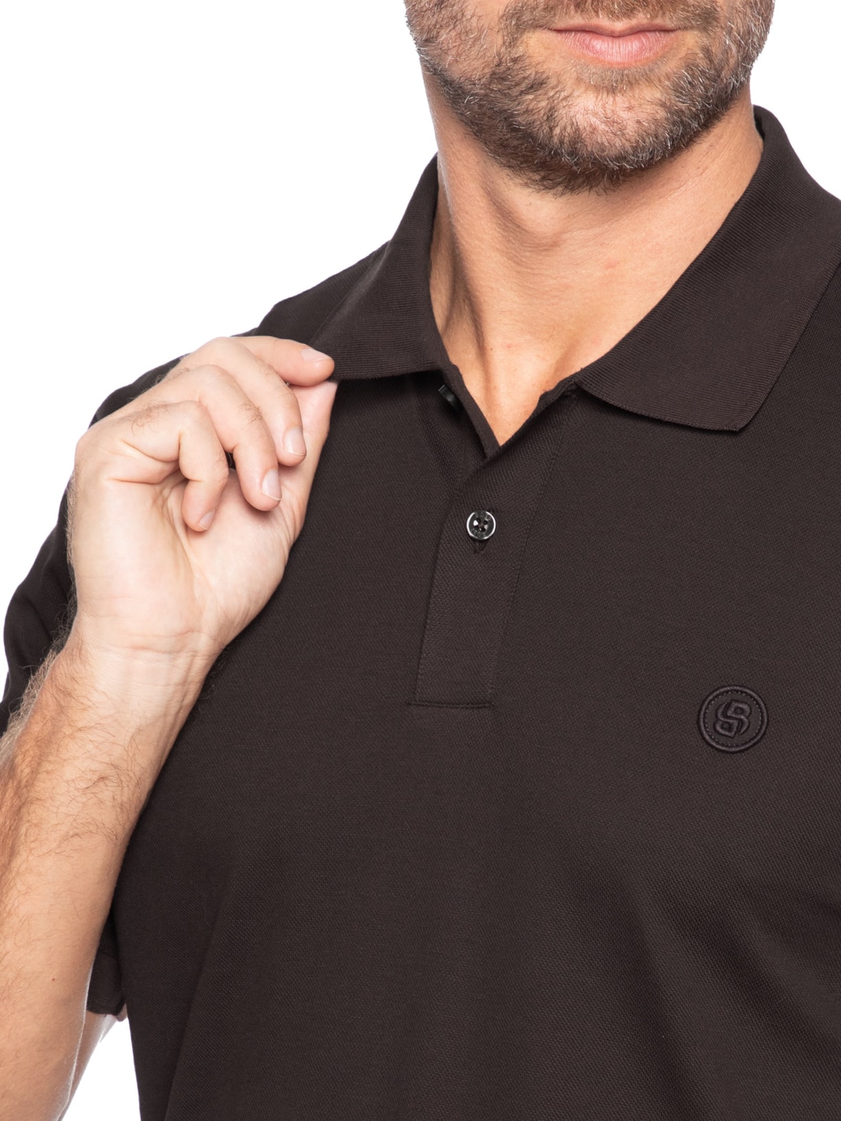 Polo Masculina Manga Curta C-Parris 98 Marrom Boss