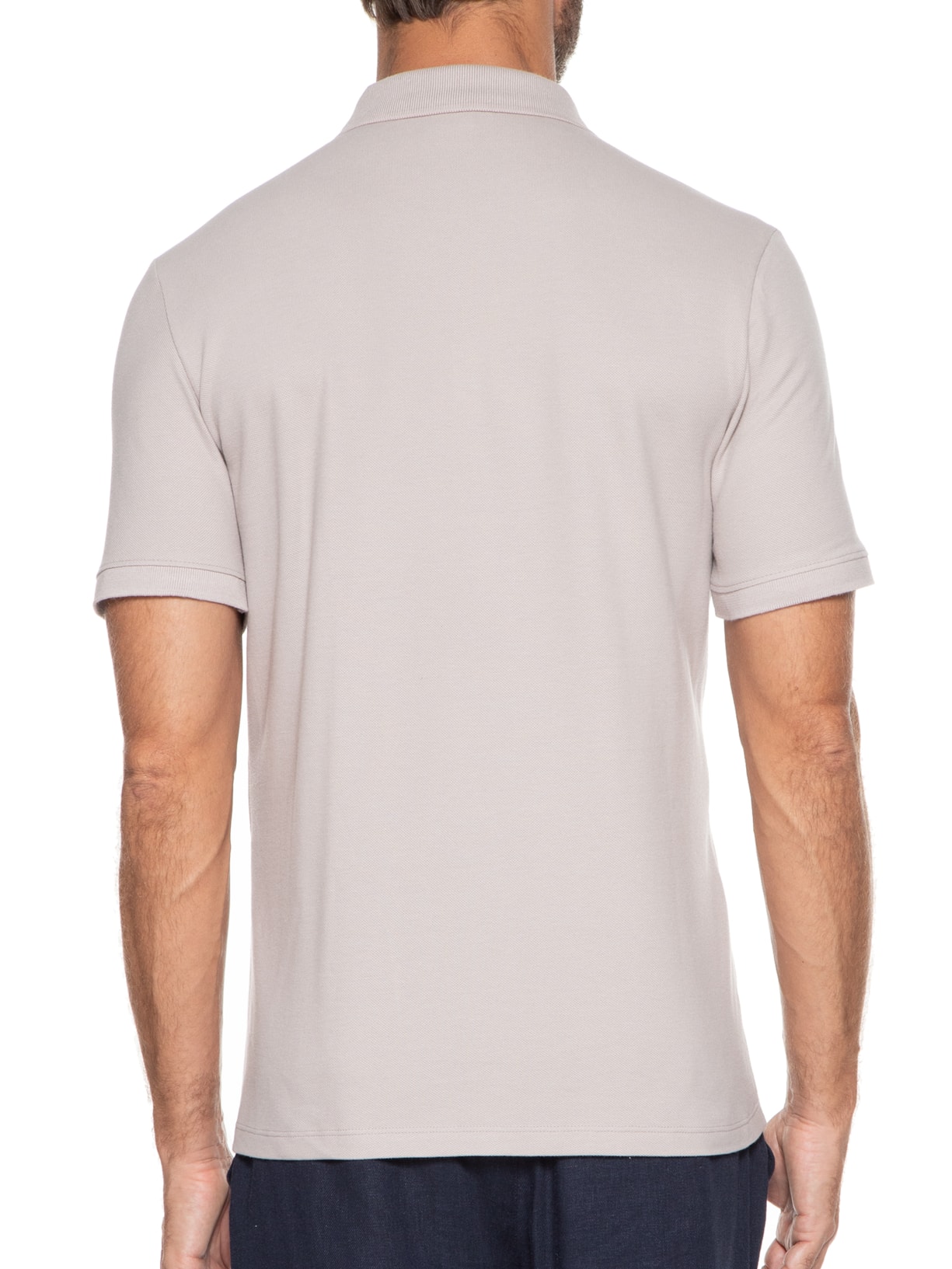 Polo Masculina Manga Curta Cinza Hering