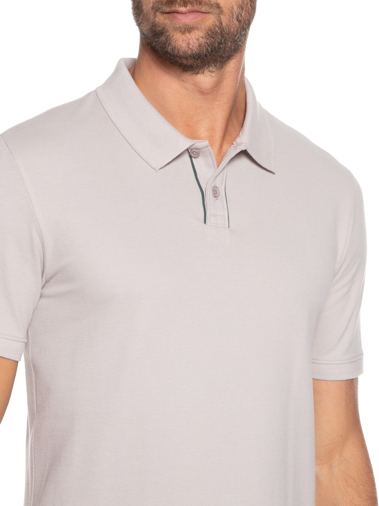 Polo Masculina Manga Curta Cinza Hering