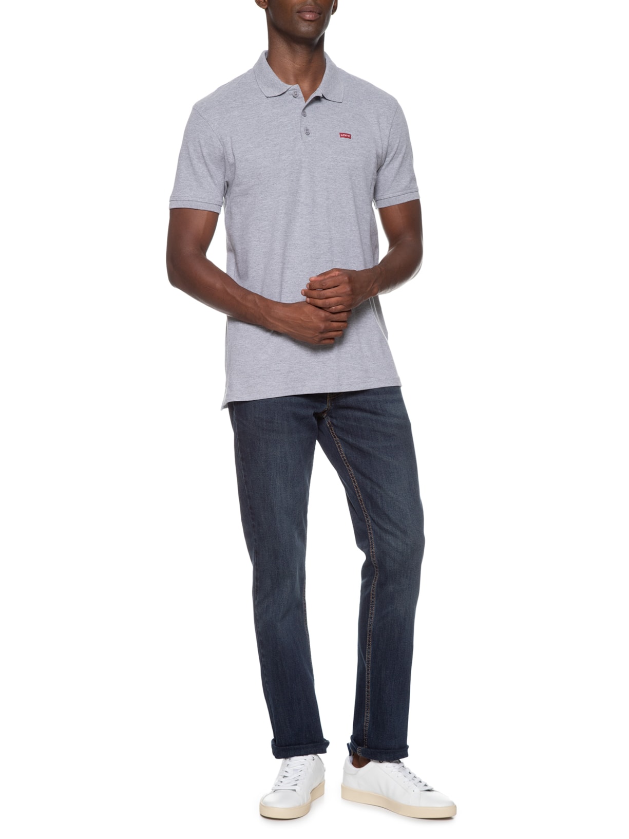 Polo Masculina Manga Curta Cinza Levi's