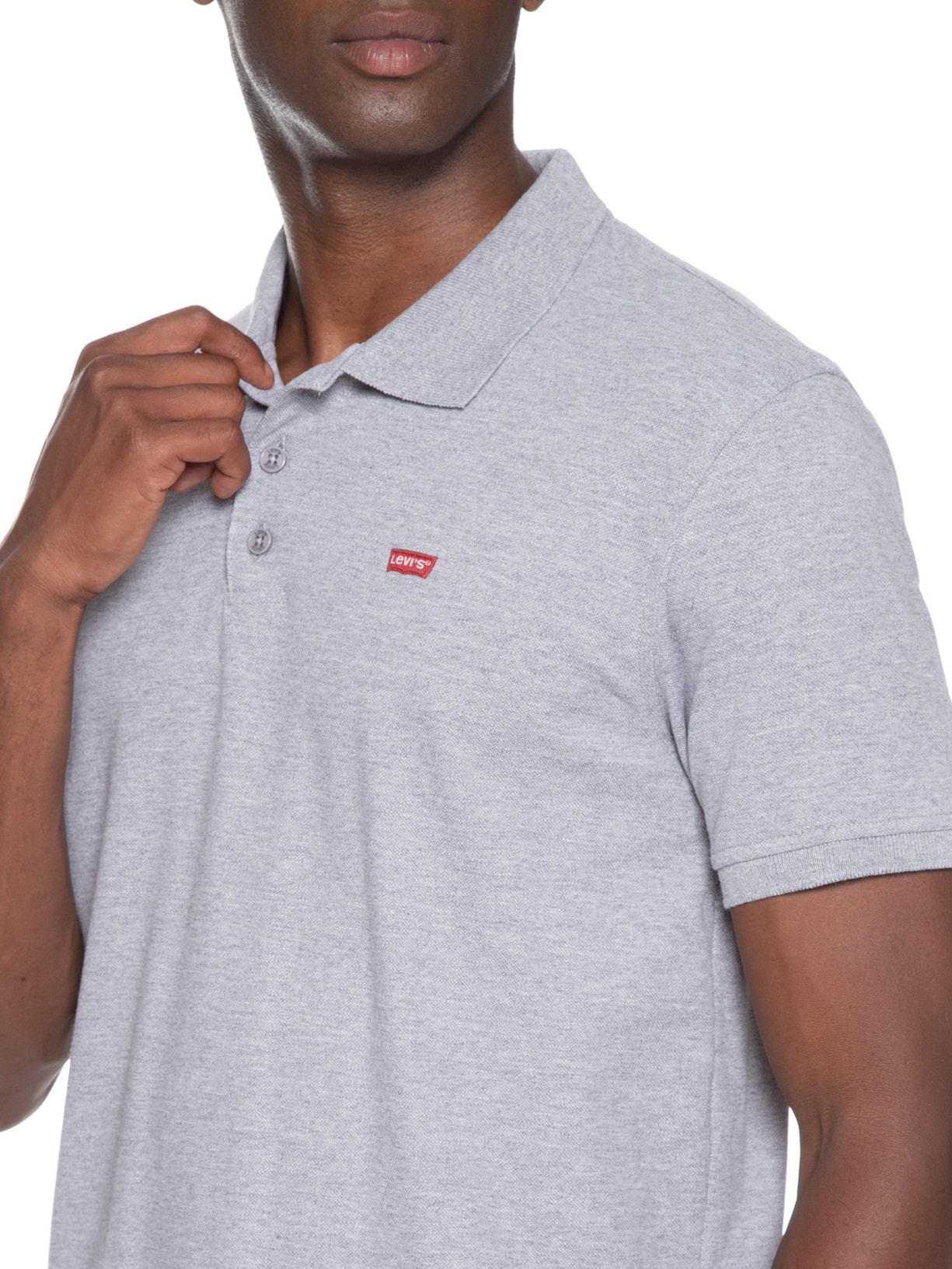 Polo Masculina Manga Curta Cinza Levi's