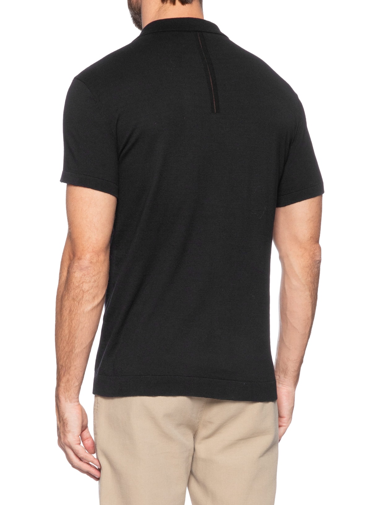 Pólo Masculina Manga Curta Classic Cotton Shirt Preto Osklen