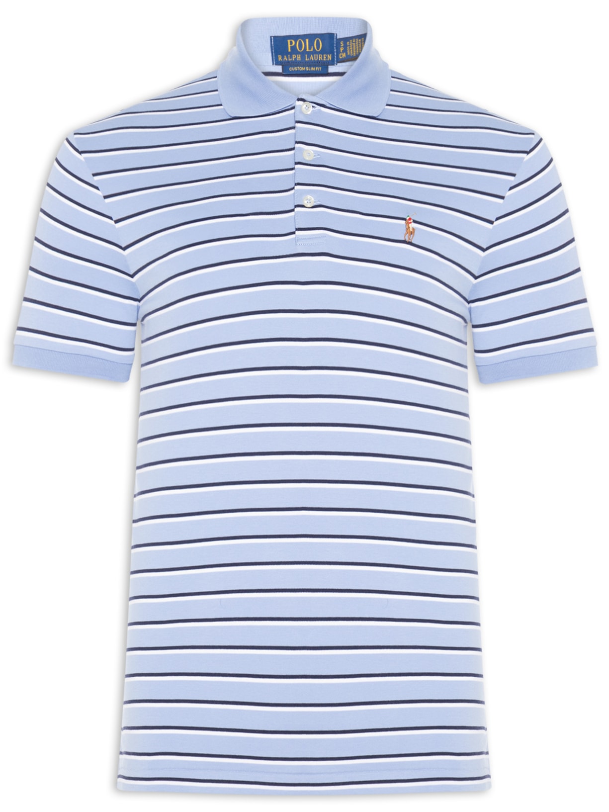 Polo Masculina Manga Curta Classic Logo Bordado Azul Polo Ralph Lauren