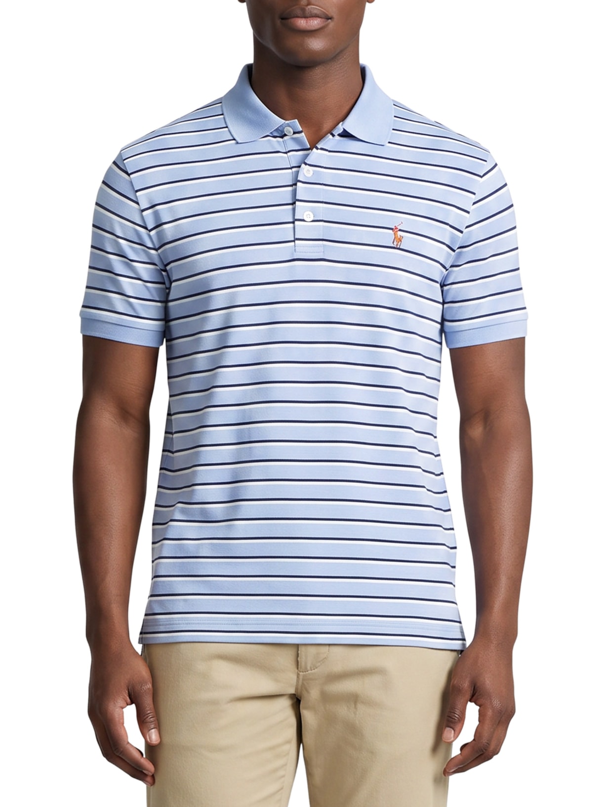 Polo Masculina Manga Curta Classic Logo Bordado Azul Polo Ralph Lauren
