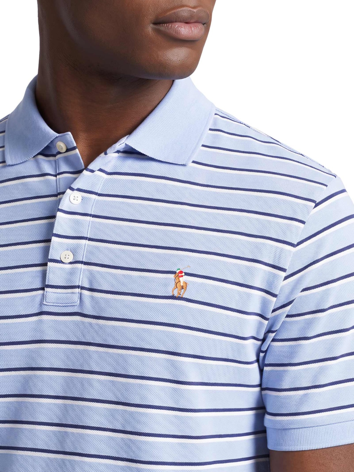 Polo Masculina Manga Curta Classic Logo Bordado Azul Polo Ralph Lauren