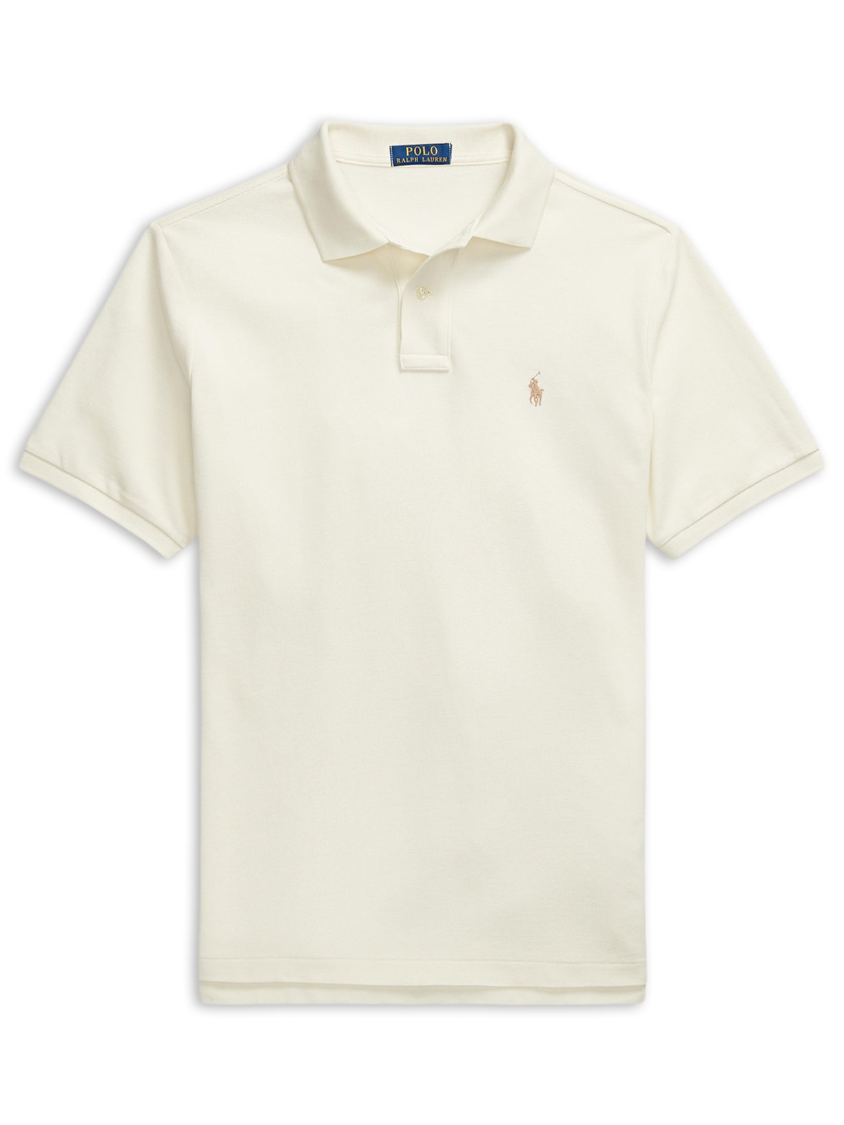 Polo Masculina Manga Curta Classic Logo Bordado - Off White