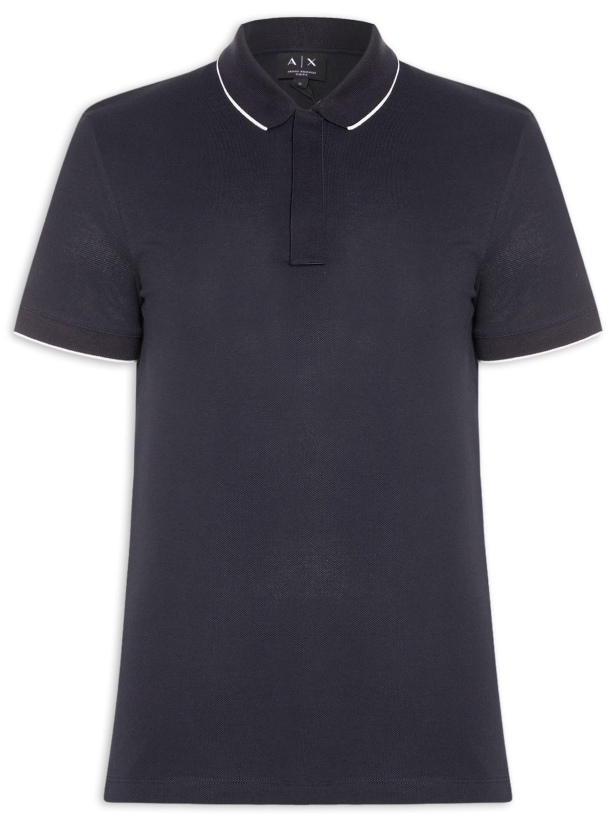 Pólo Masculina Manga Curta Colarinho Fechado Azul Armani Exchange