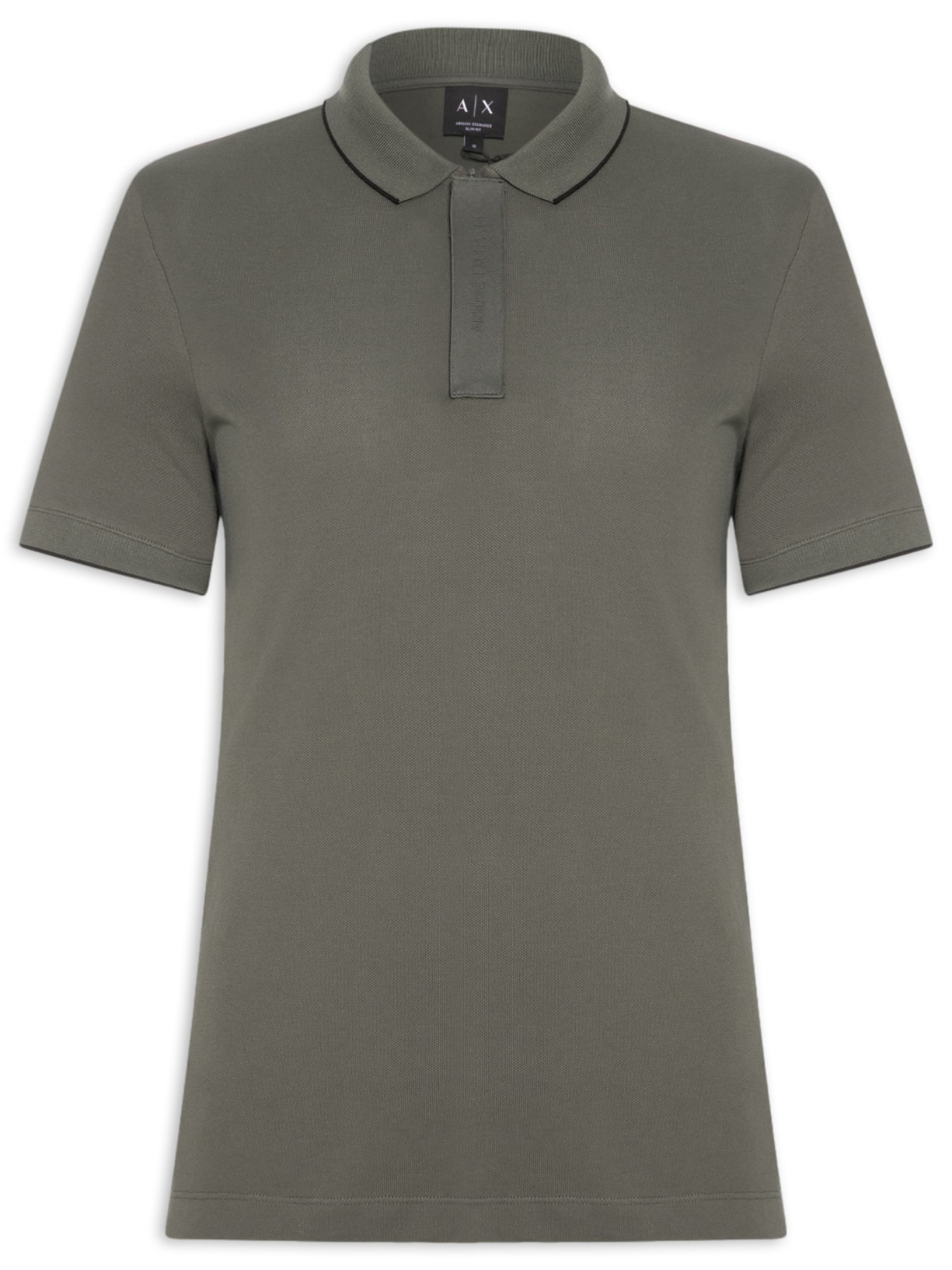 Pólo Masculina Manga Curta Colarinho Fechado Verde Armani Exchange