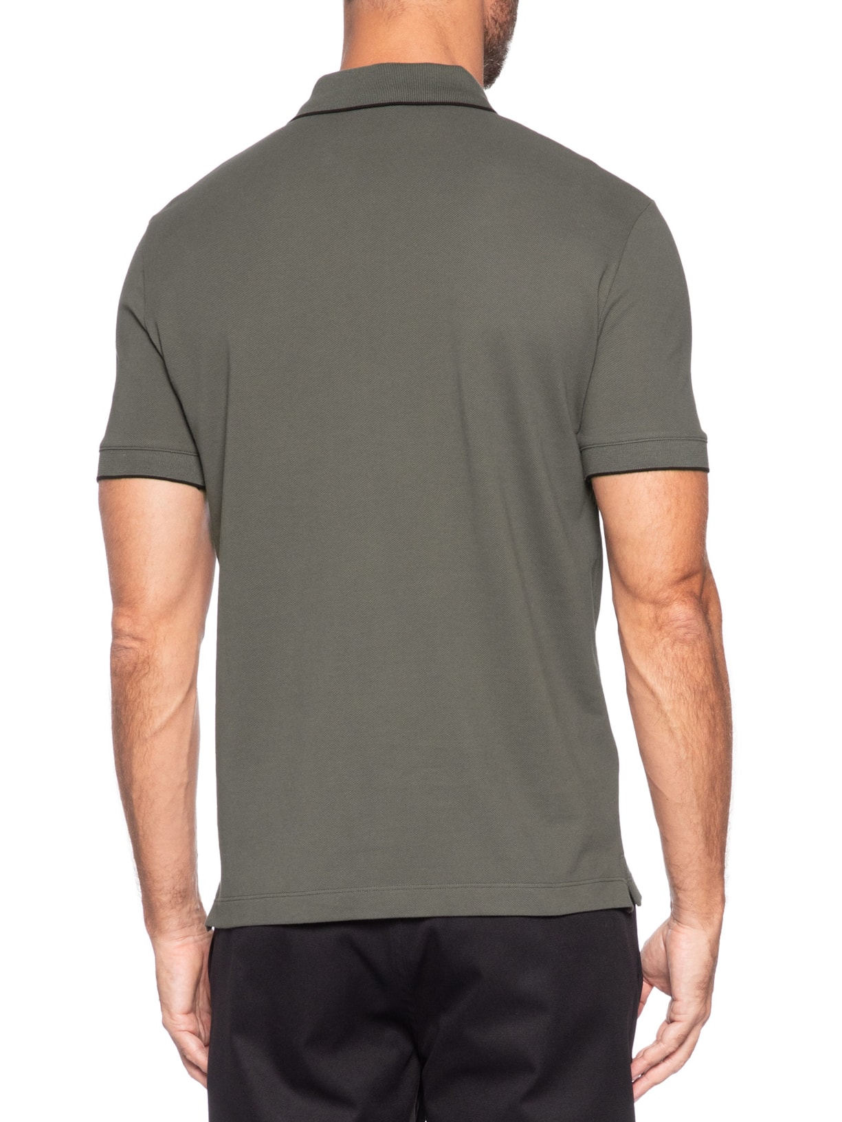 Pólo Masculina Manga Curta Colarinho Fechado Verde Armani Exchange