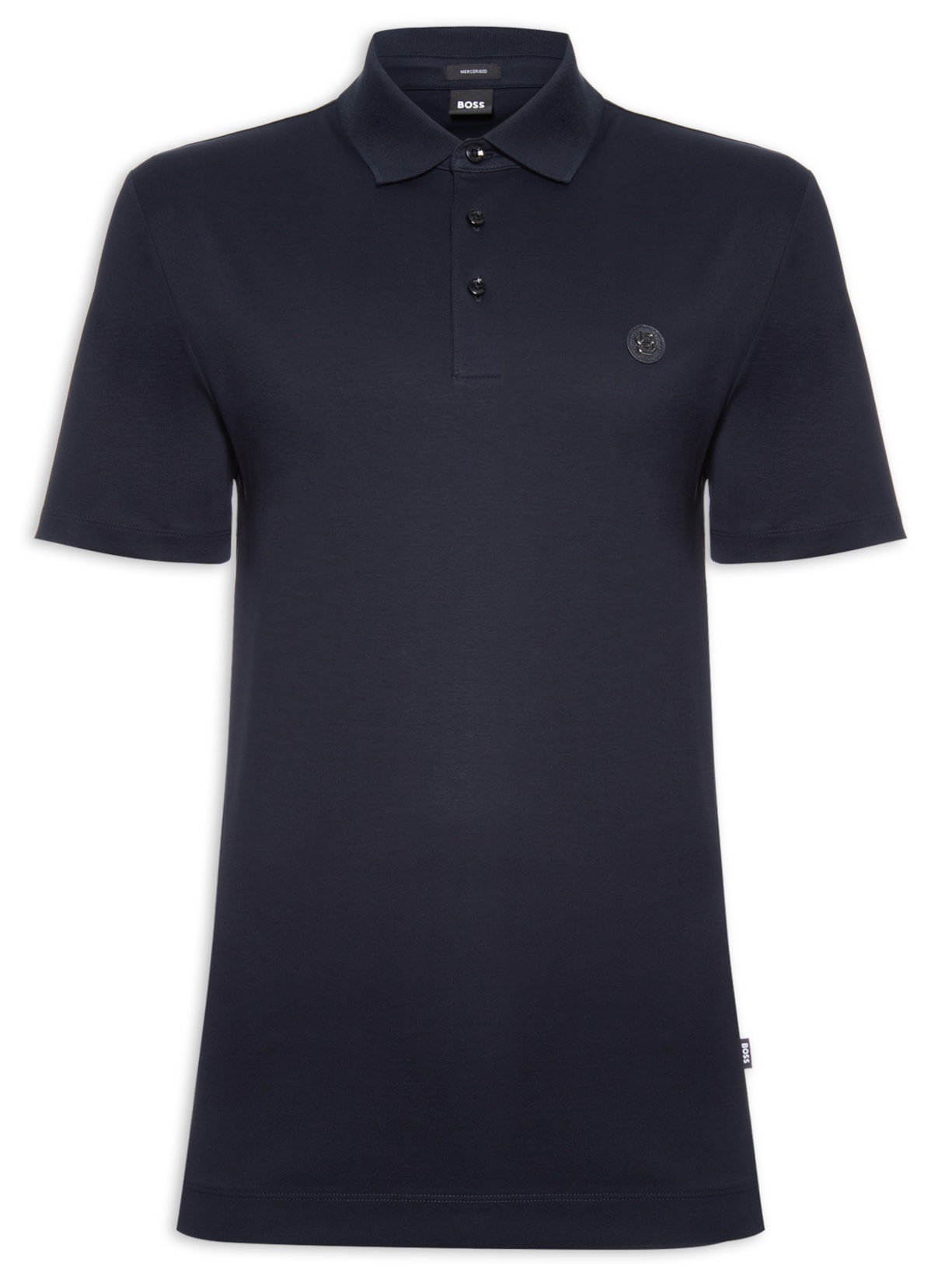 Polo Masculina Manga Curta com Aplique C-Parris Regular fit - Azul