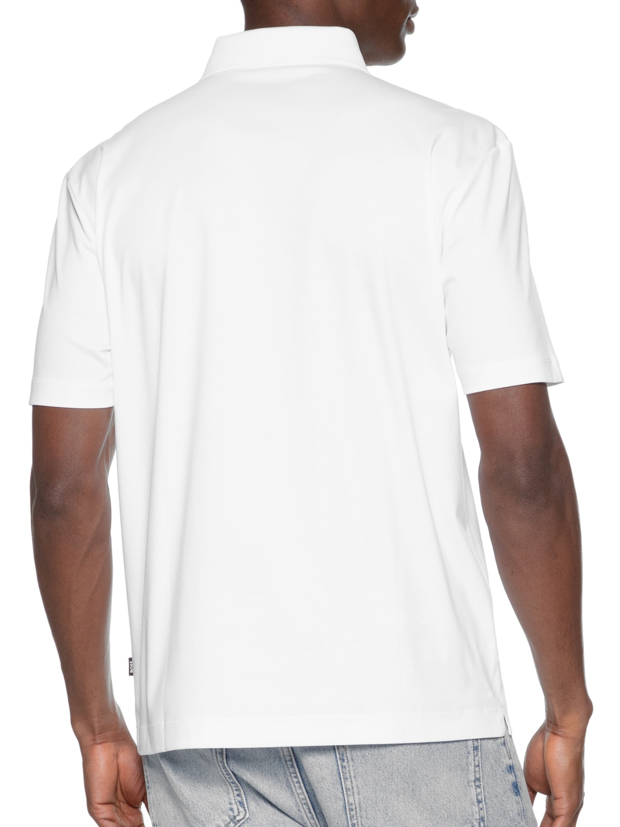 Polo Masculina Manga Curta com Aplique C-Parris Regular fit Branco Boss