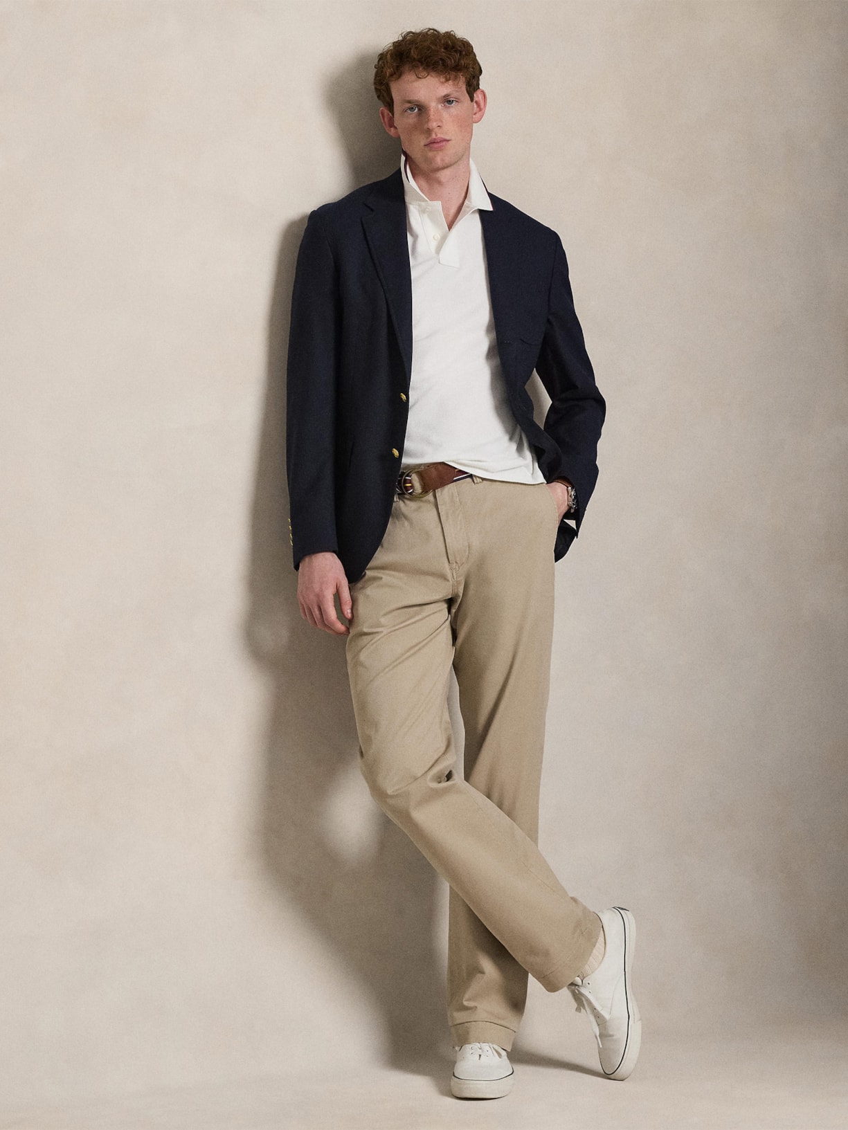 Polo Masculina Manga Curta Com Friso Branco Polo Ralph Lauren