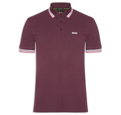 Polo Masculina Manga Curta com Friso Paddy - Vinho