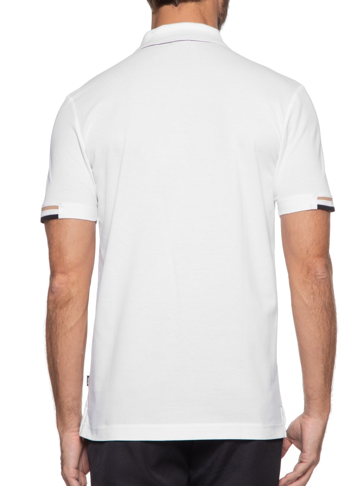 Polo Masculina Manga Curta com Friso Parlay 147 Off White Boss