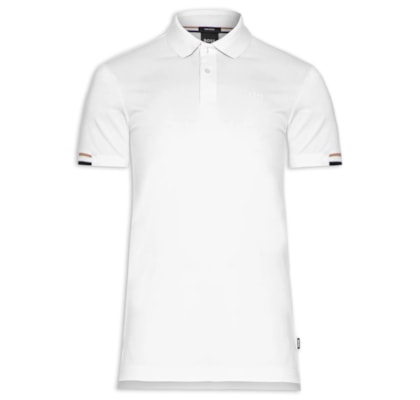 Polo Masculina Manga Curta com Friso Parlay 147 - Off White