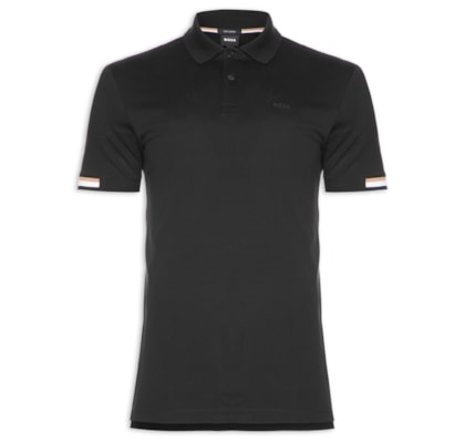 Polo Masculina Manga Curta com Friso Parlay 147 - Preto
