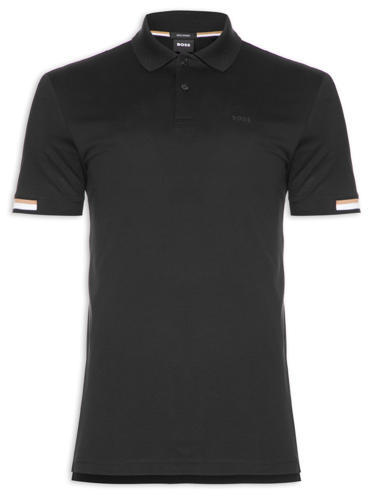 Polo Masculina Manga Curta com Friso Parlay 147 - Preto