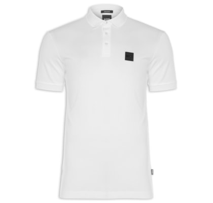 Polo Masculina Manga Curta com Friso Parlay - Branco