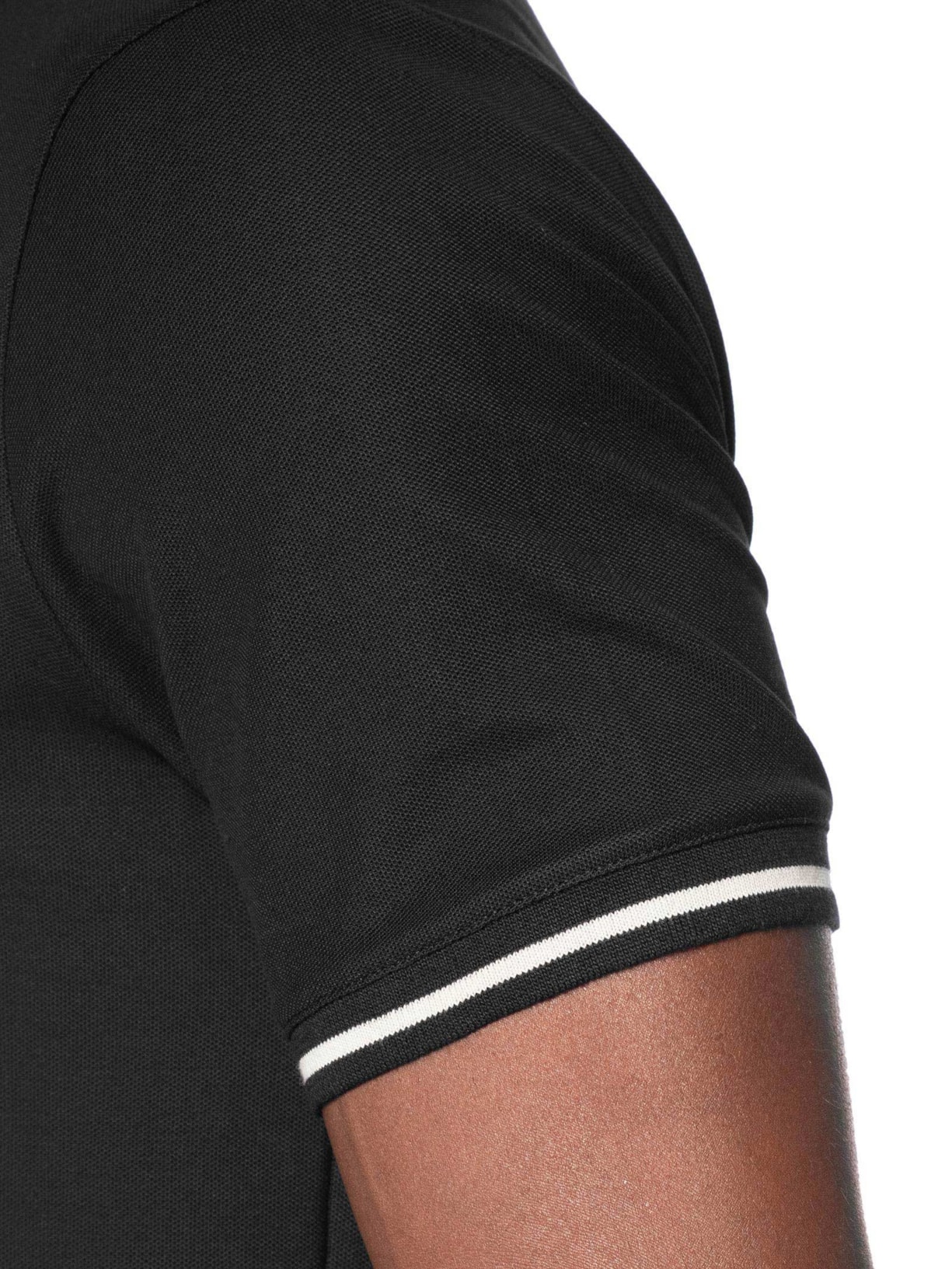 Polo Masculina Manga Curta Com Friso Preto Emporio Armani