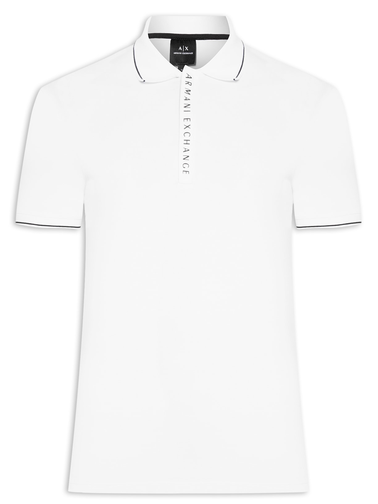 Polo Masculina Manga Curta Com Logo No Colarinho - Branco