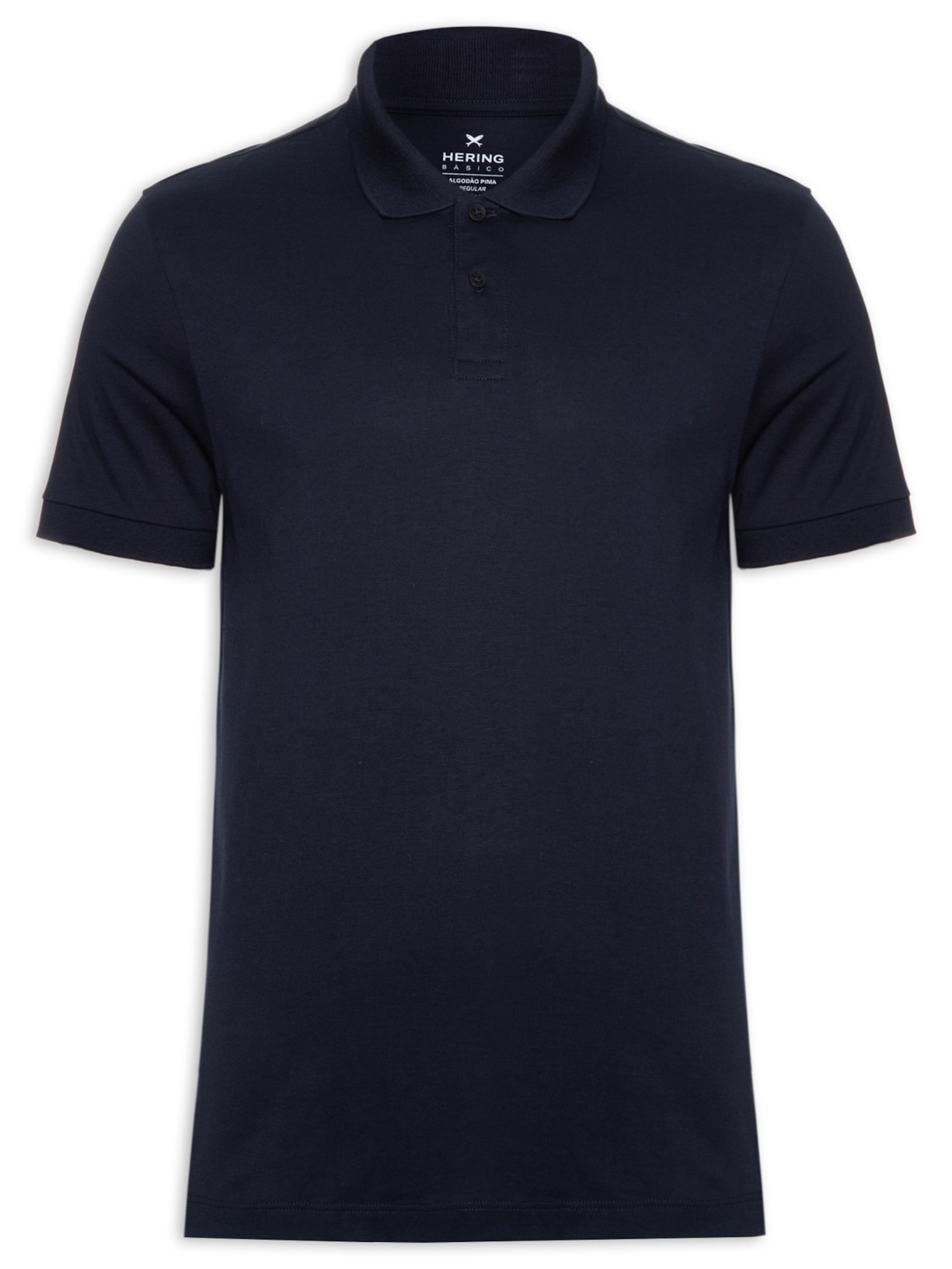 Polo Masculina Manga Curta Cotton Pima - Azul