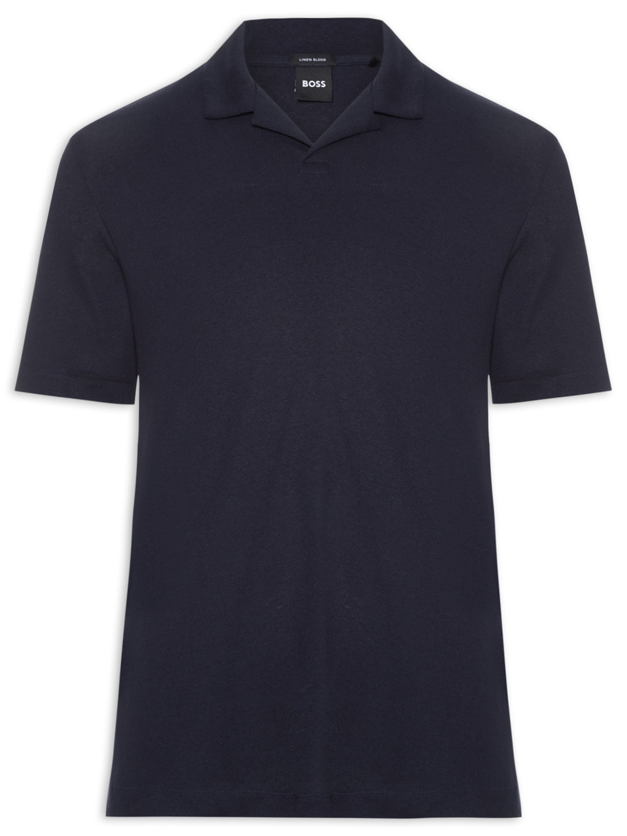 Polo Masculina Manga Curta de Linho H Ponti  Azul Boss