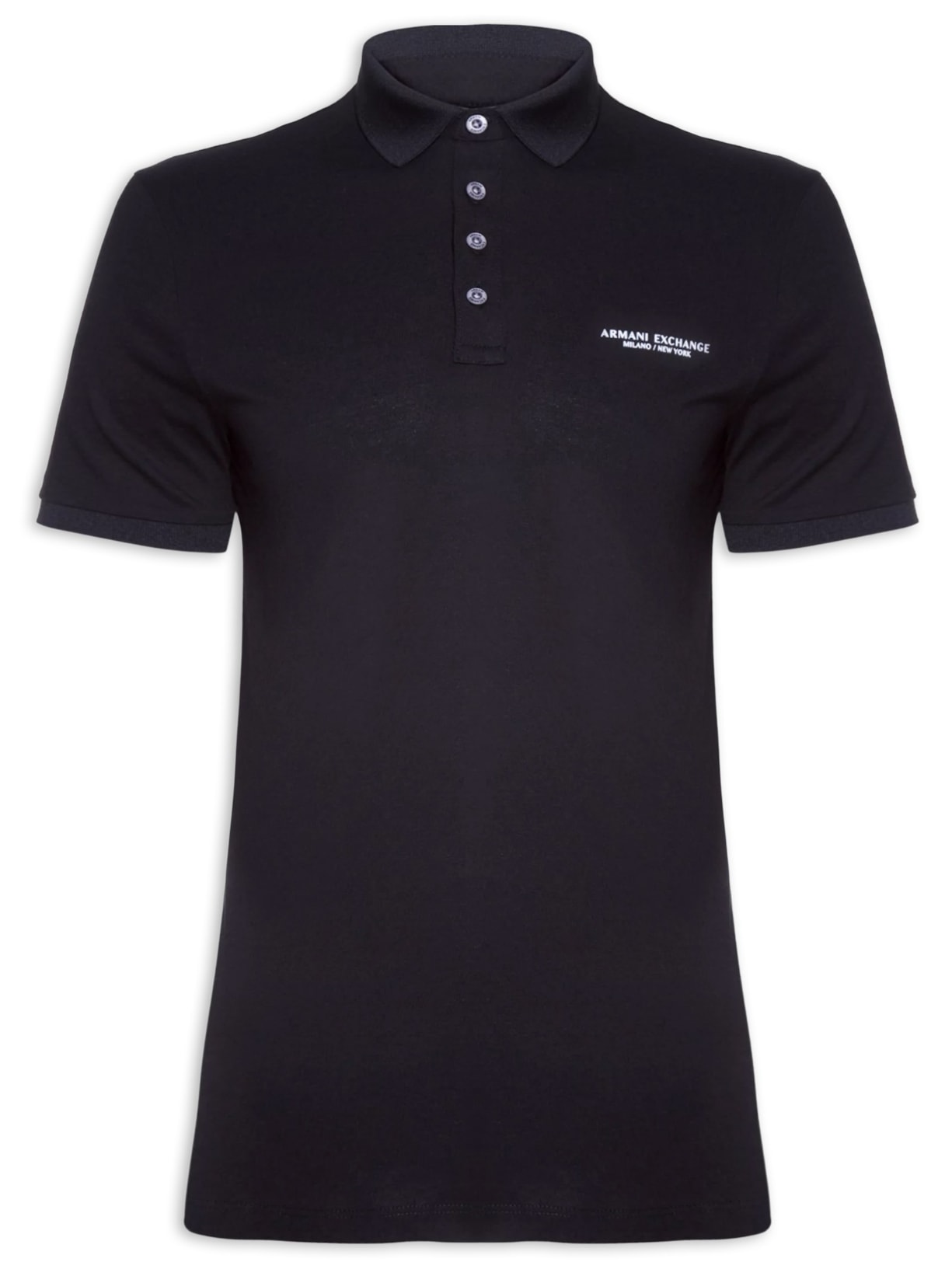 Polo Masculina Manga Curta de Malha Logo - Azul