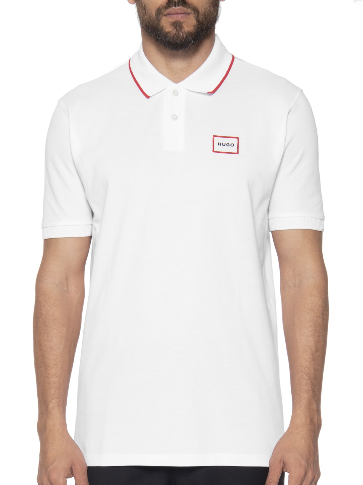 Polo Masculina Manga Curta Demlock Branco Hugo