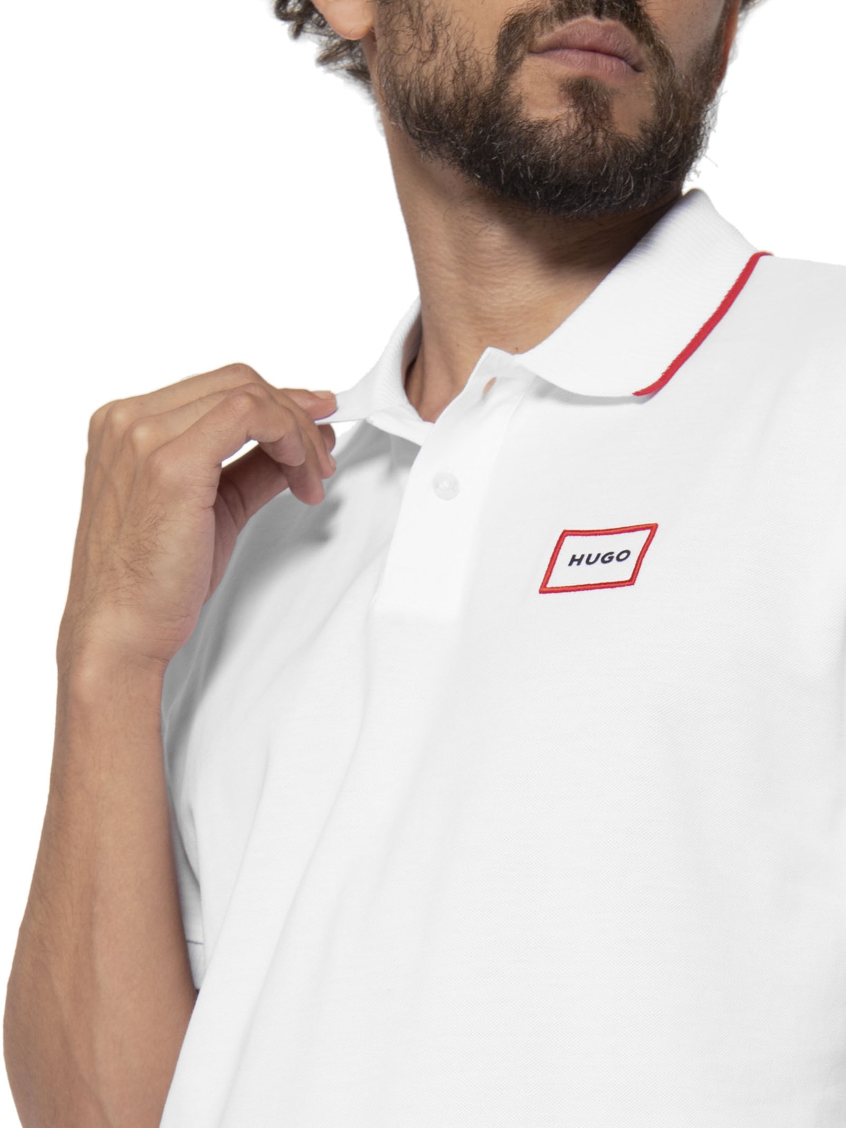 Polo Masculina Manga Curta Demlock Branco Hugo