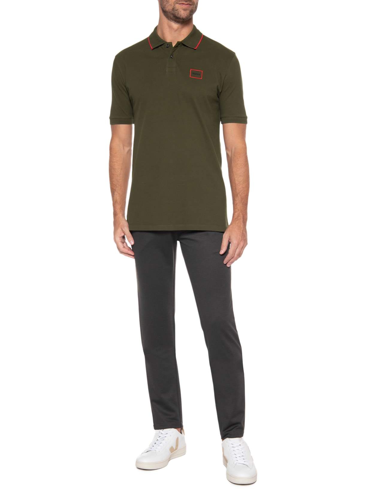 Polo Masculina Manga Curta Demlock Verde Hugo