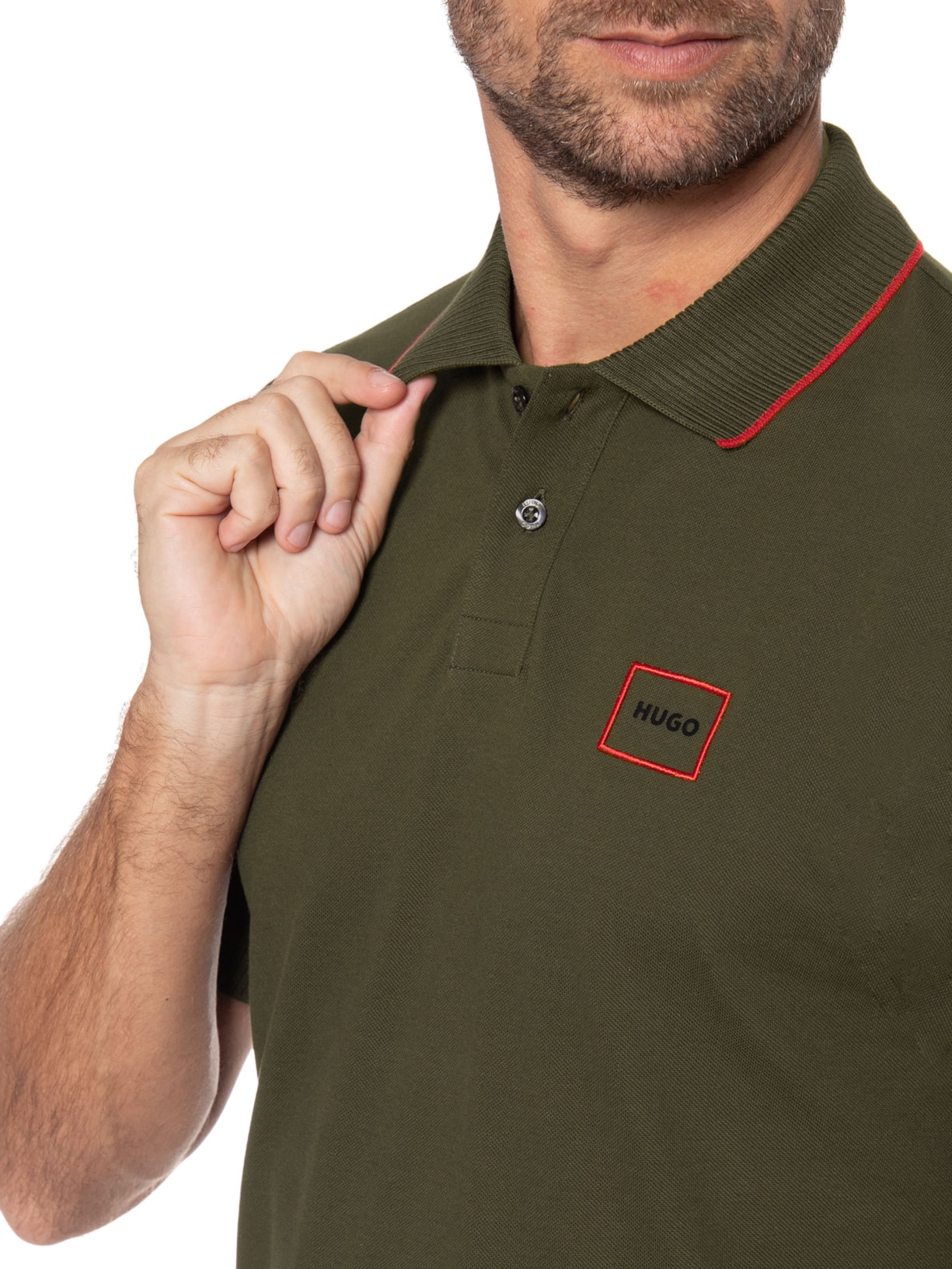 Polo Masculina Manga Curta Demlock Verde Hugo