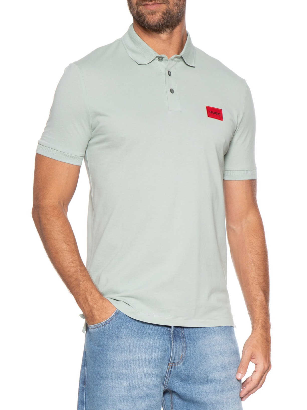 Polo Masculina Manga Curta Dereso 222 Verde Hugo