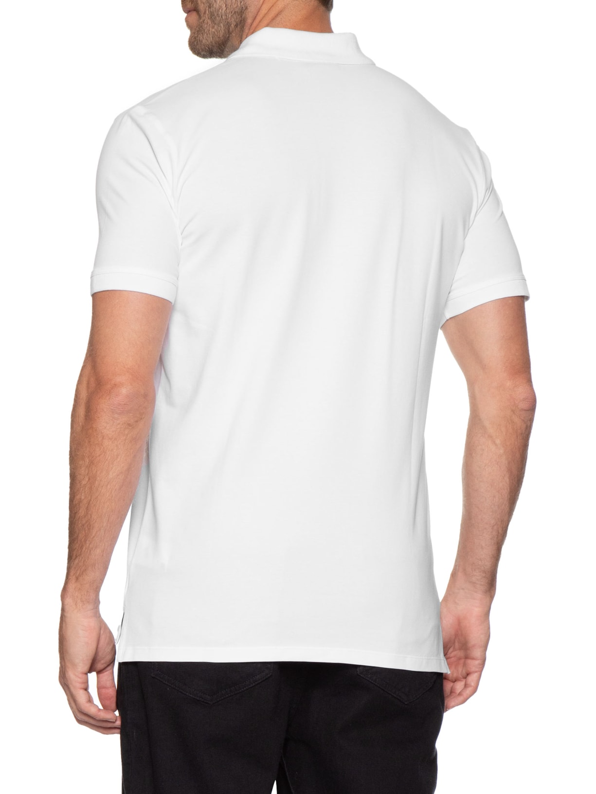 Polo Masculina Manga Curta Dinos Branco Hugo