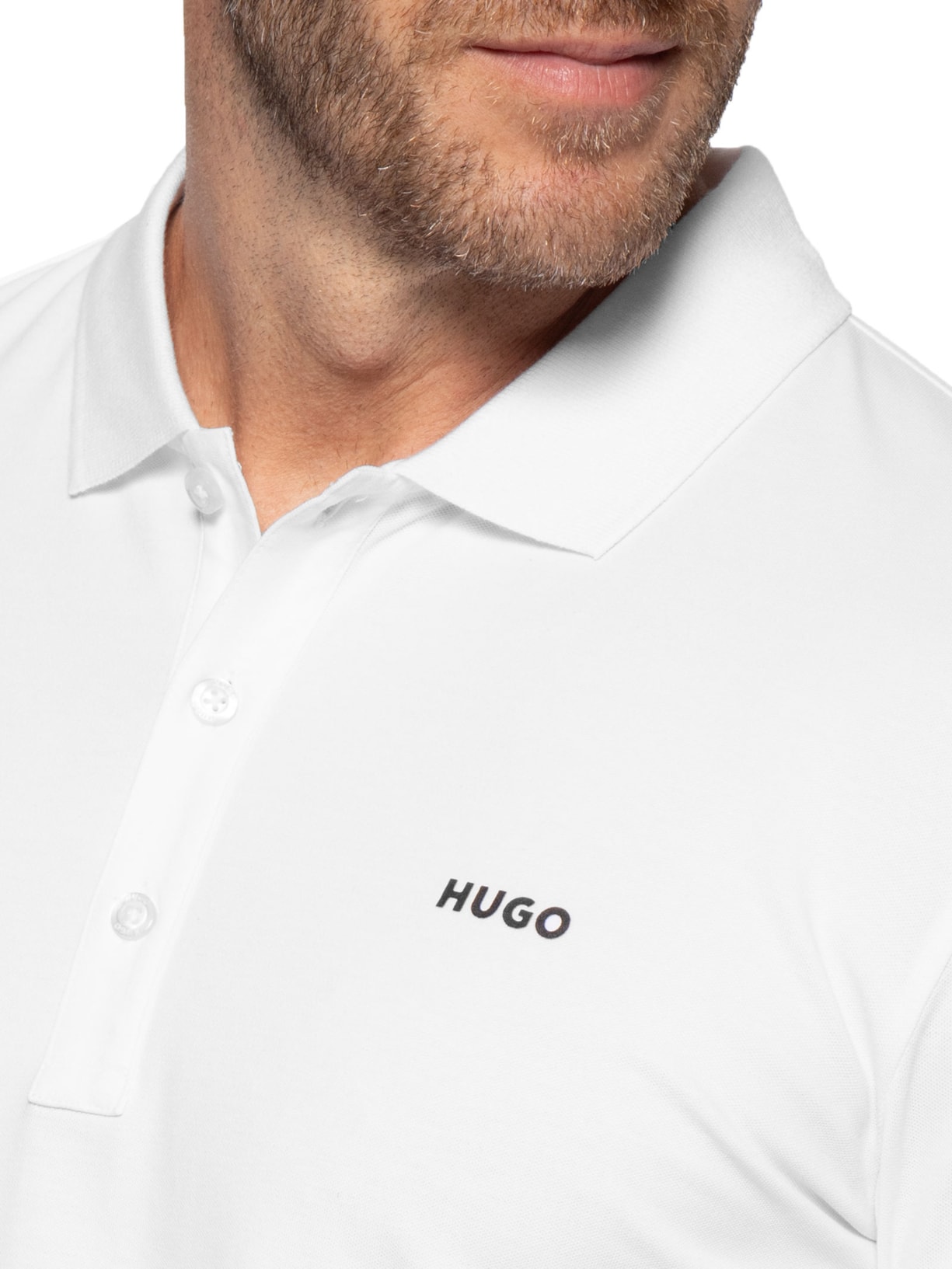 Polo Masculina Manga Curta Dinos Branco Hugo