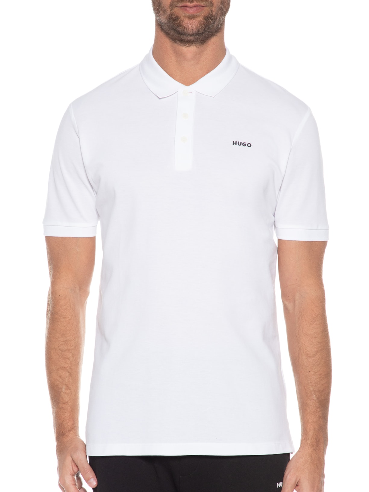 Polo Masculina Manga Curta Donos 222 Branco Hugo