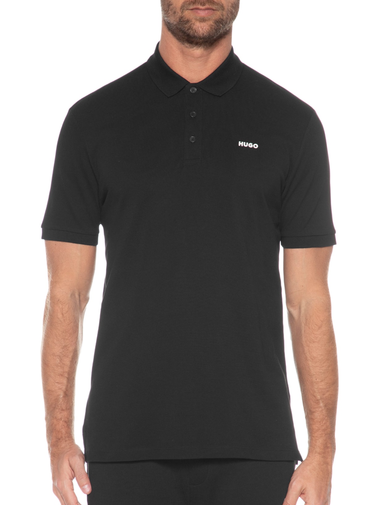 Polo Masculina Manga Curta Donos 222 Preto Hugo
