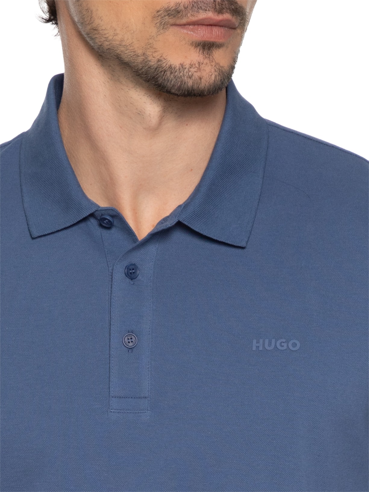 Polo Masculina Manga Curta Donos222 Azul Hugo