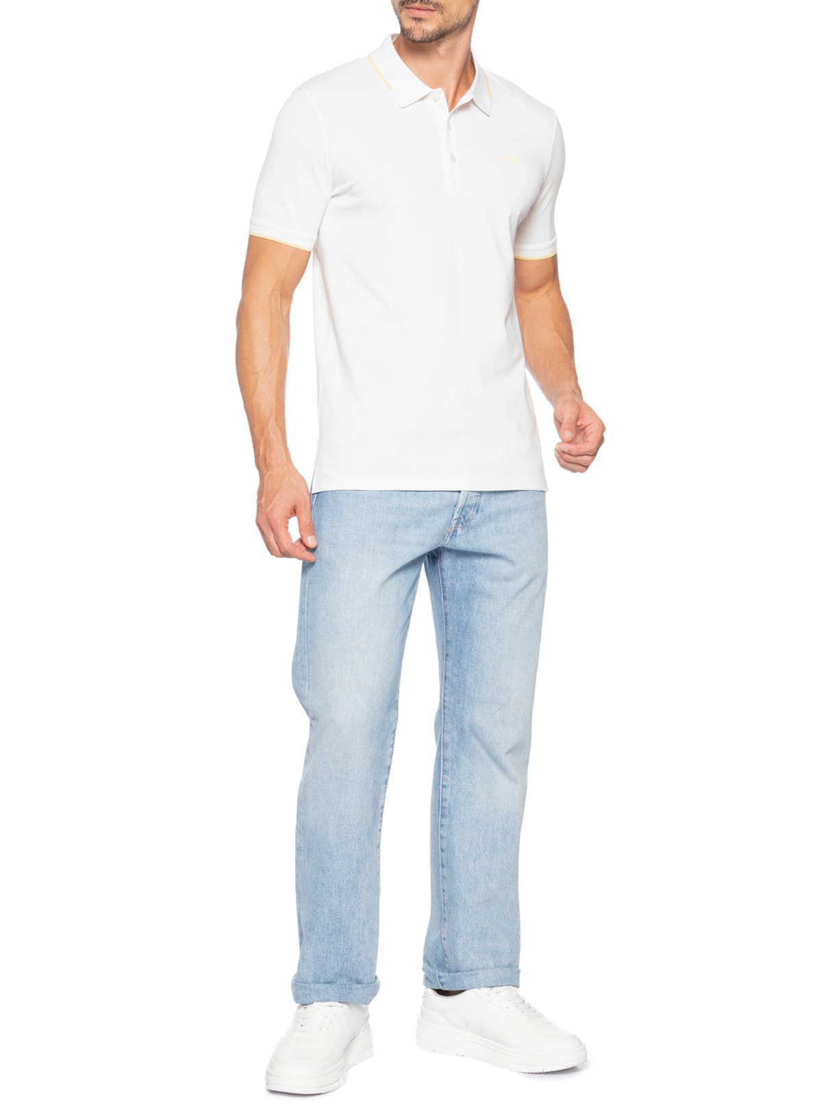 Pólo Masculina Manga Curta Donos222 Off White Hugo