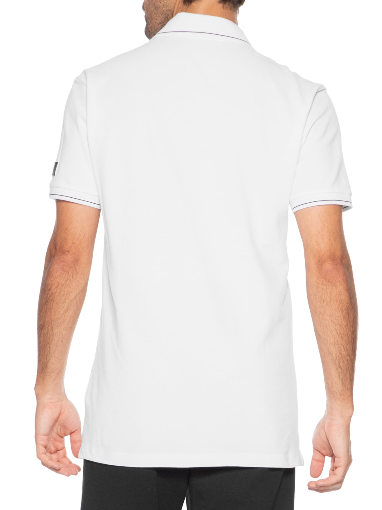 Polo Masculina Manga Curta Etiqueta Branco Calvin Klein Jeans