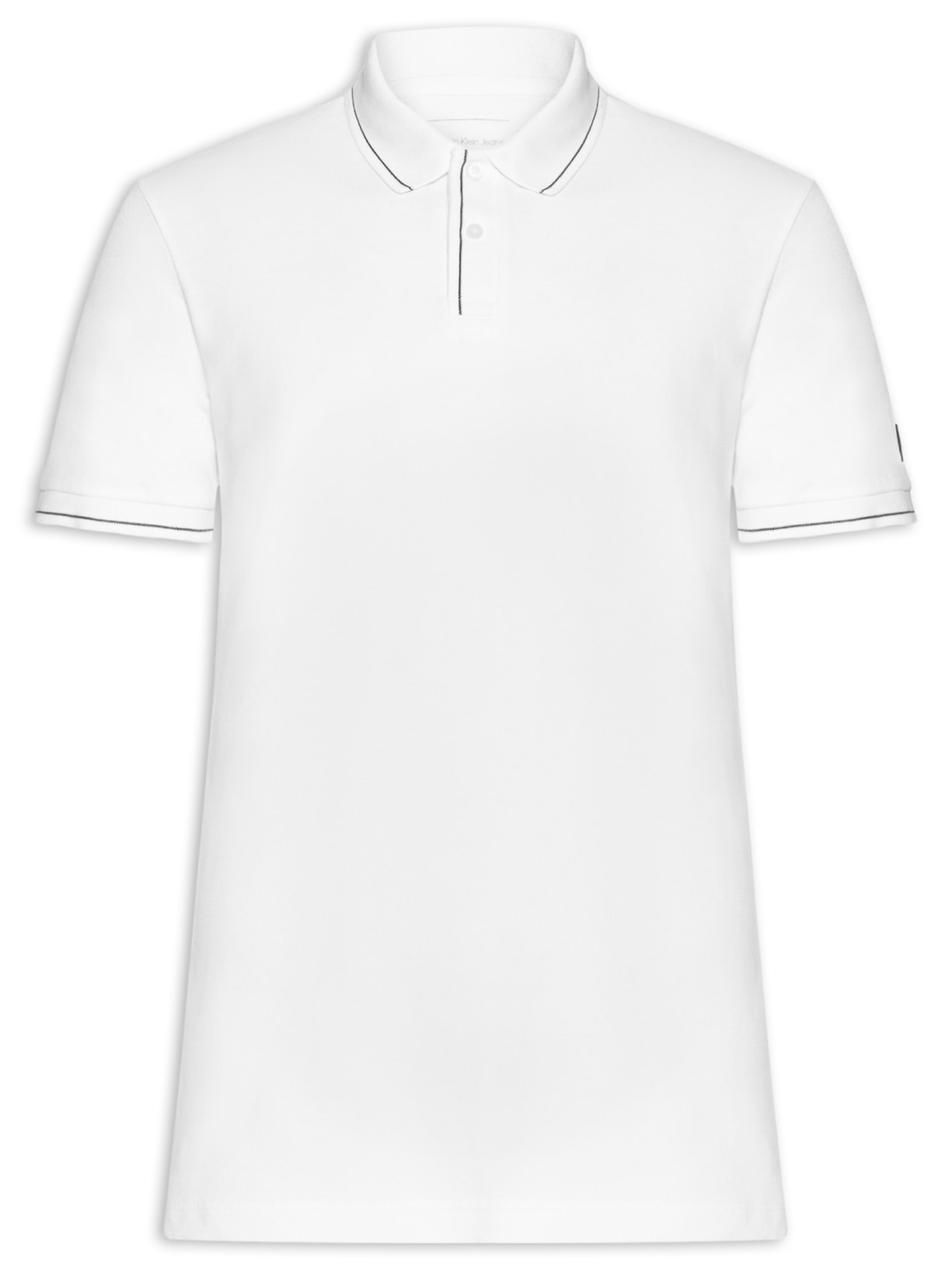 Polo Masculina Manga Curta Etiqueta Branco Calvin Klein Jeans