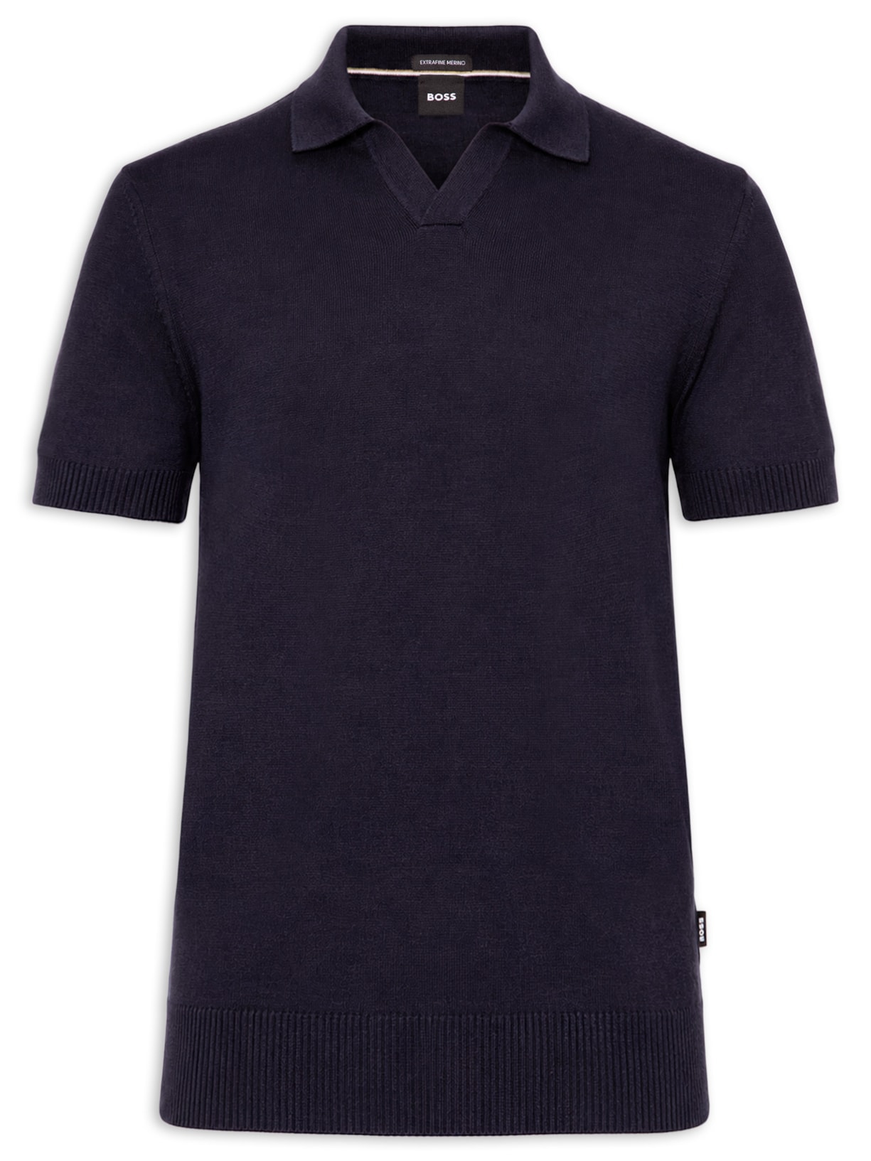 Polo Masculina Manga Curta H-Lantoni Azul Boss