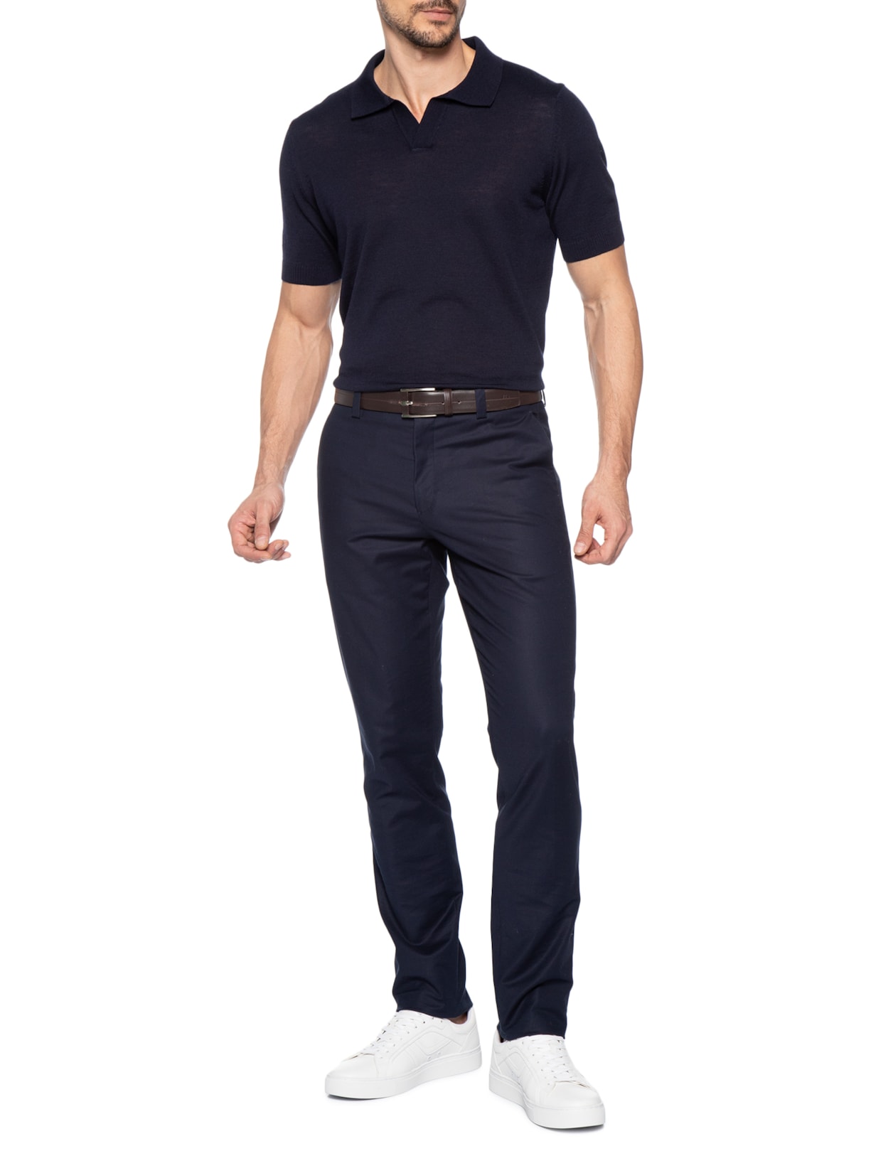 Polo Masculina Manga Curta H-Lantoni Azul Boss